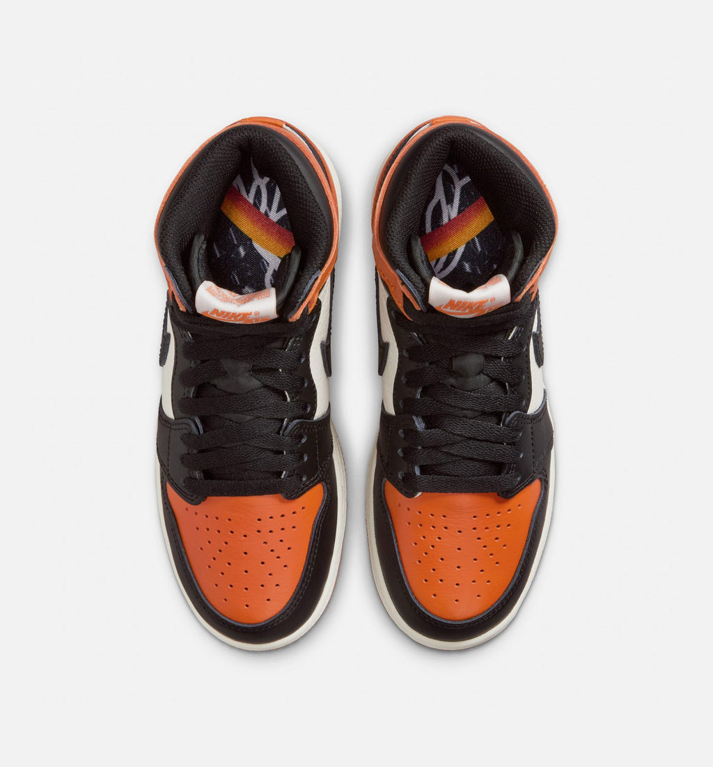 Air Jordan 1 Retro High OG 'Shattered Backboard' Grade School - Black/Black/Sail/Starfish