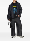 Balenciaga denim hooded jacket in raw indigo